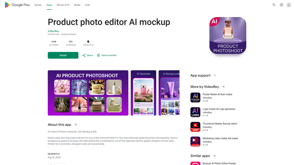 Product photo editor AI mockup - Apps on Google Play