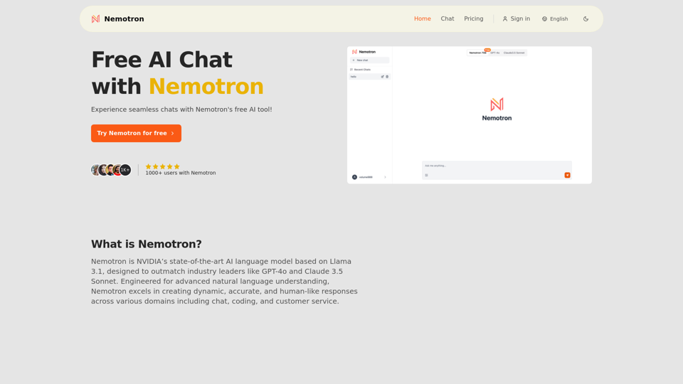 Nemotron - Enhanced AI Chat for Online, Free Chat