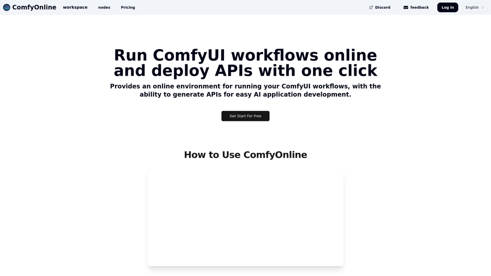 Run ComfyUI workflows online and deploy APIs with one click