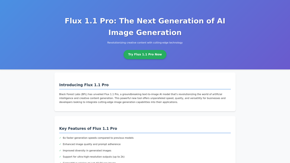 Flux 1.1 Pro: Revolutionary AI Image Generation