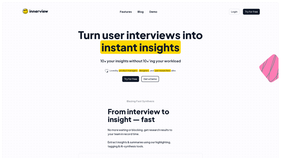 Innerview — Easy insights, easy decisions, easy progress.