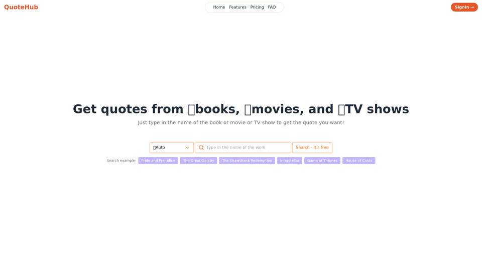 QuoteHub - Discover Famous Quotes from Movies, Books, TV Shows, and More|famous quotes|quotes finder