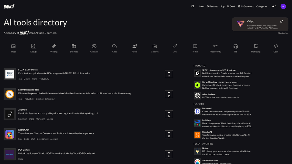 AI Tools Directory | Dang.ai