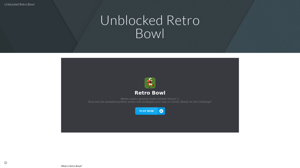 Unblocked Retro Bowl