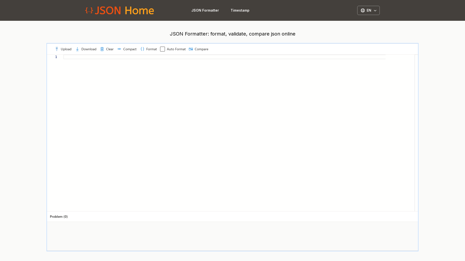 Format, validate, compare json online
