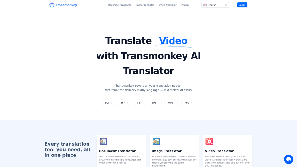 Translate Document, Image, Video Online with AI | Transmonkey