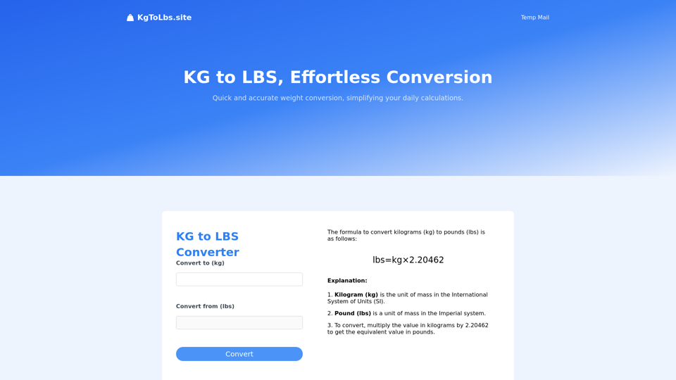 kilogram to pound Converter - KgToLbs.site