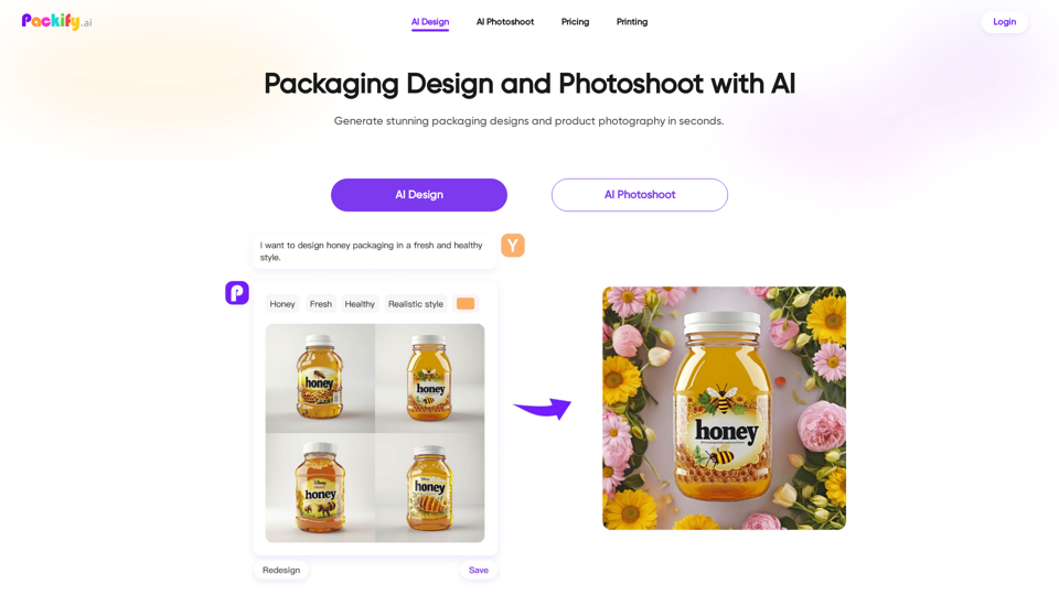 AI Packaging Design & Product Photography - Packify.ai