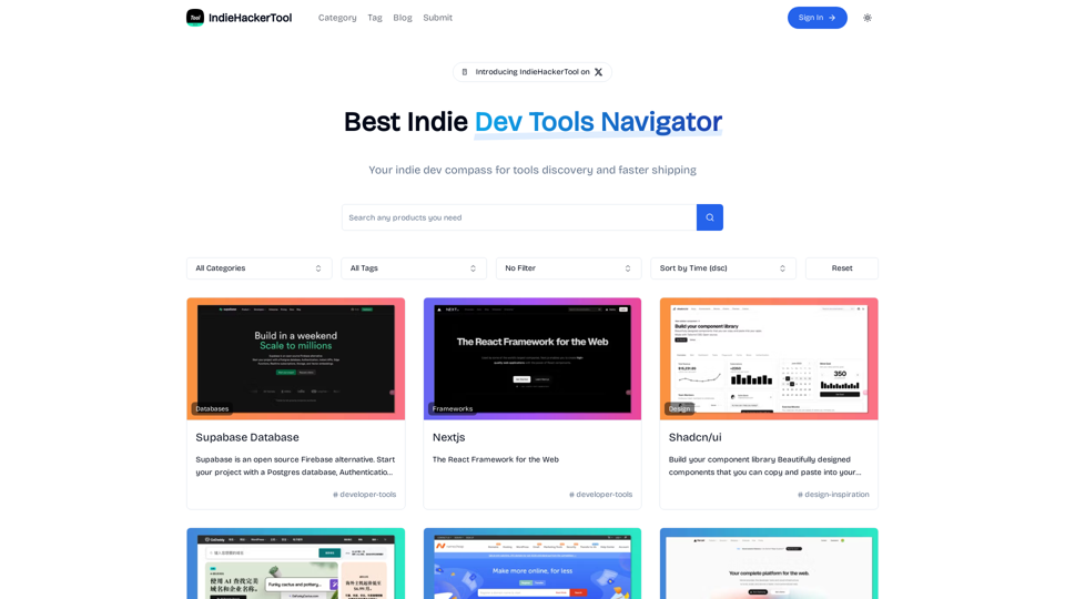 IndieHackerTool | 独立开发者出海常用工具箱