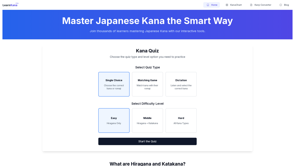 LearnKana | Japanese Kana Learning & Converter