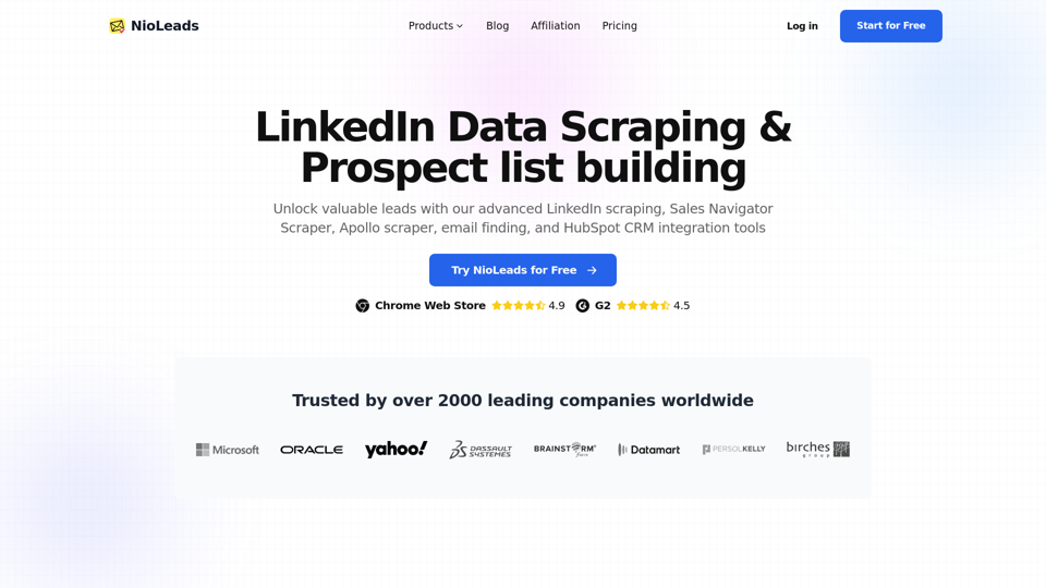 LinkedIn Data Scraping & Prospect list building — NioLeads