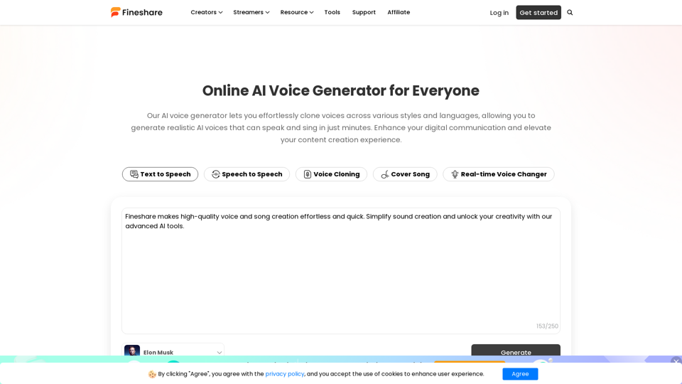 AI Voice Generator: Free Voice Changer & TTS | Fineshare