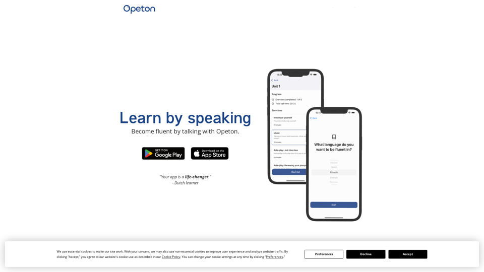 Opeton - Learn to speak a second language