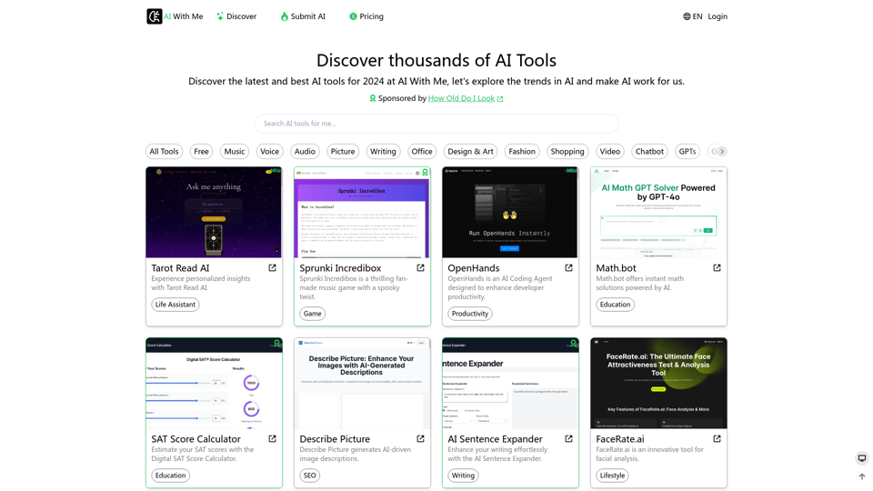 AI With Me: Discover thousands of  AI Tools