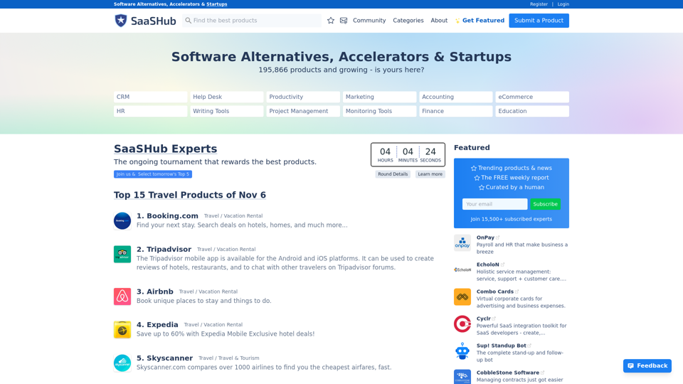 SaaSHub - Software Alternatives, Accelerators & Startups