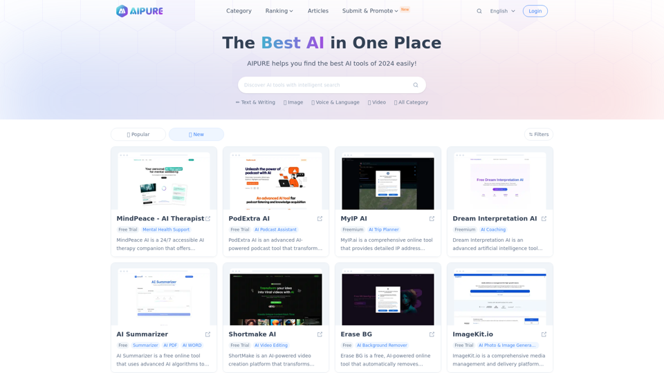 Discover the Best AI Tools and Services - Your Ultimate AI Directory at AIPURE