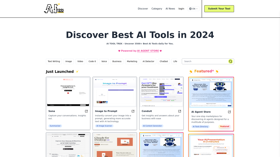 Discover Best AI Tools with AI TOOL TREK in Nov 2024