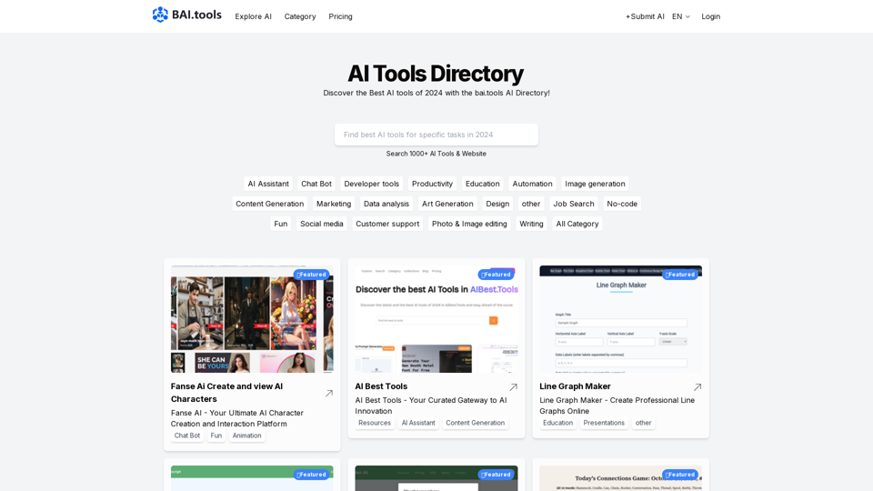 Best AI Tools Directory - BAI.tools