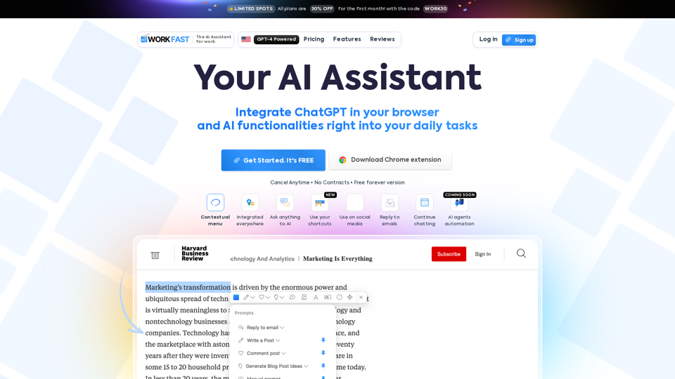 Work Fast Sidebar assistant for work - Work Fast