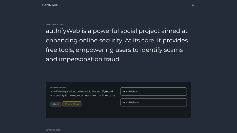 authifyWeb – Bridging the digital TRUST gap