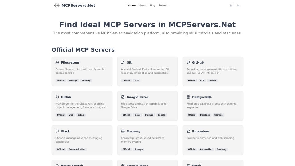 MCPServers.Net | Find Your Ideal MCP Servers & Resources