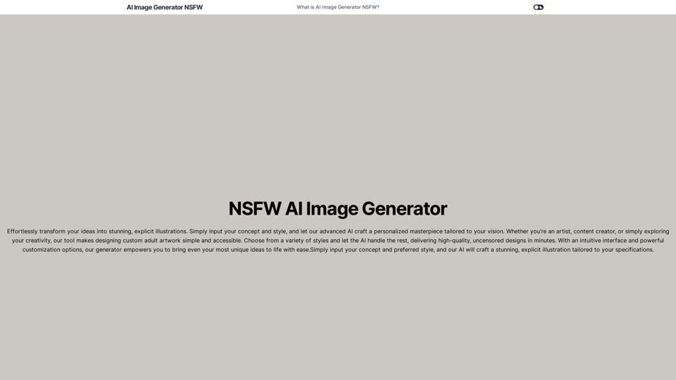 NSFW AI Image Generator - Unleash your Creativity with AI