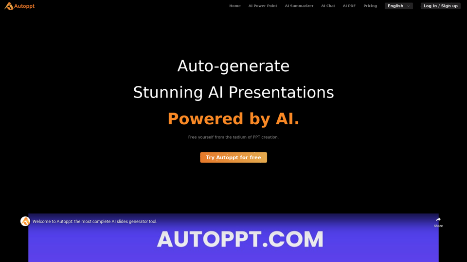 Autoppt : Advanced AI Presentation Tools for Professionals and Students