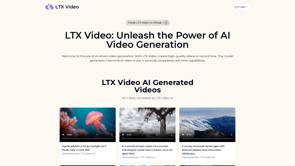 LTX Video: AI Video Generator for Stunning Visuals