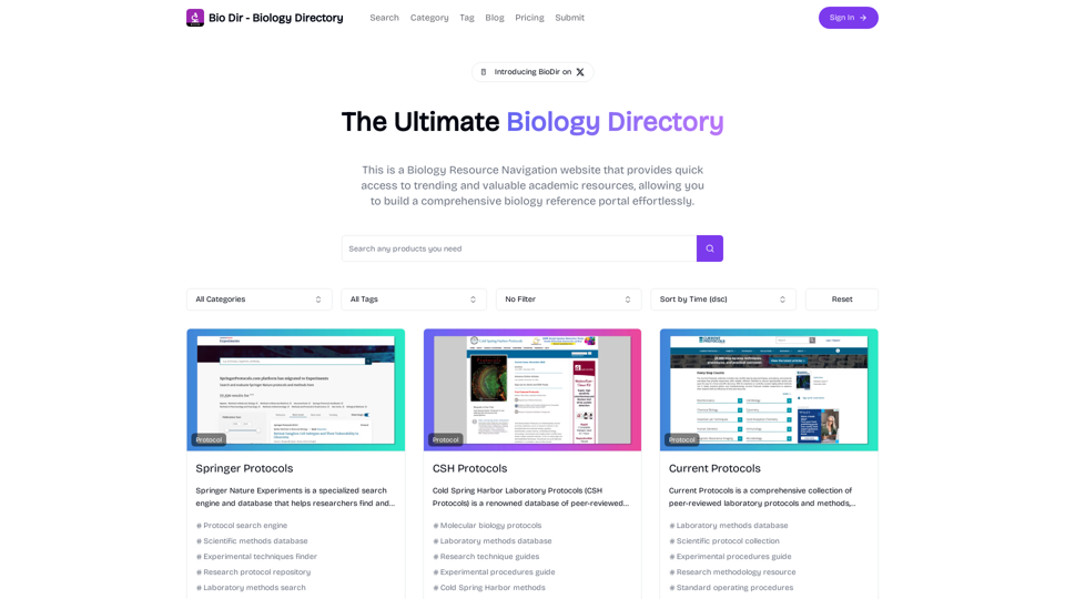 Bio Dir - Biology Directory