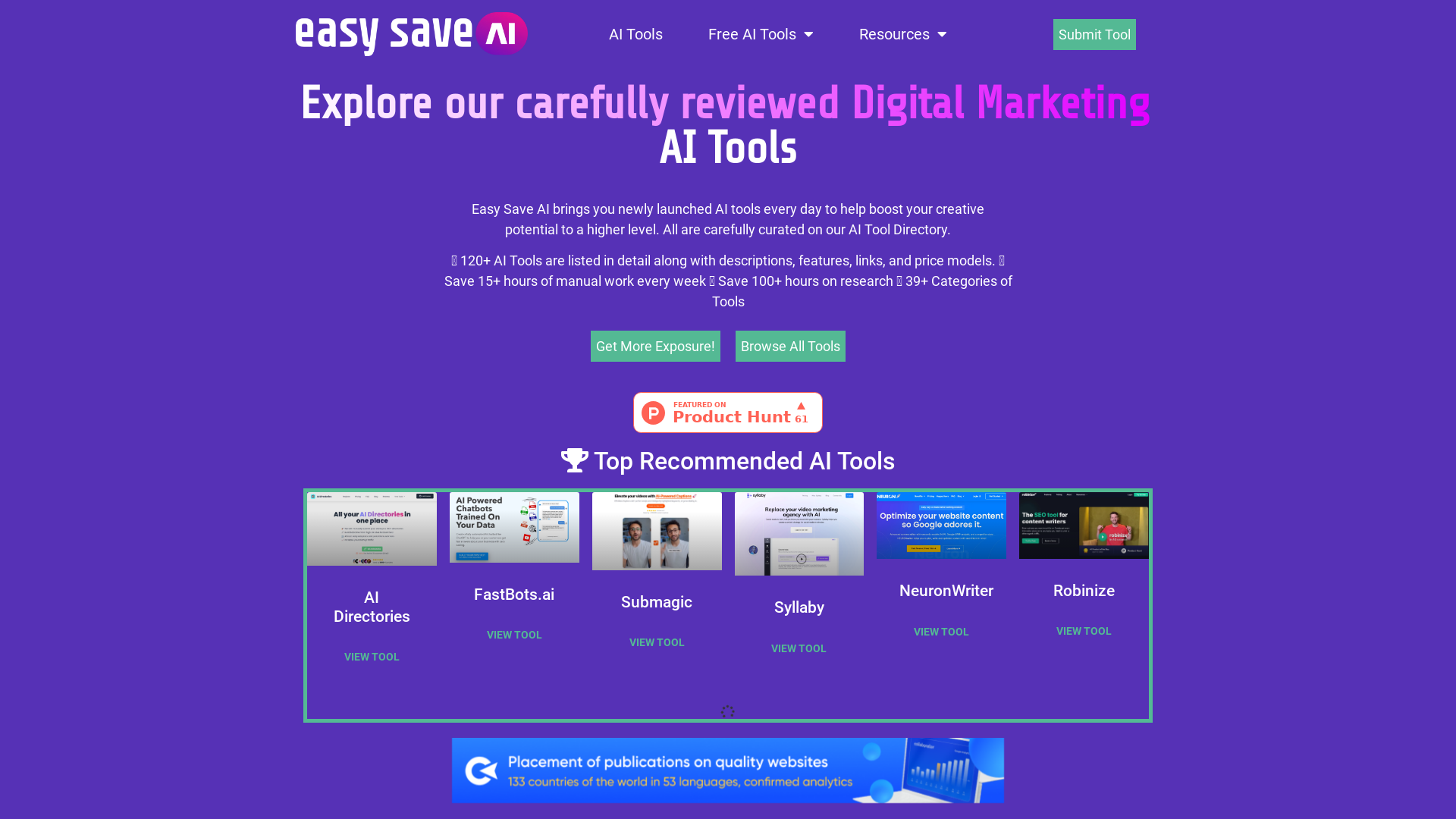 Carefully Reviewed Digital Marketing AI Tools screenshot