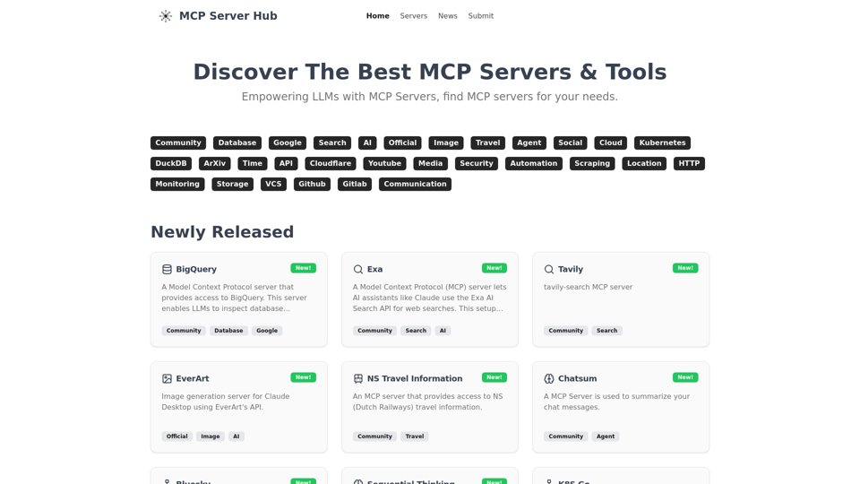 MCP Server Hub | Discover The Best MCP Servers & Tools