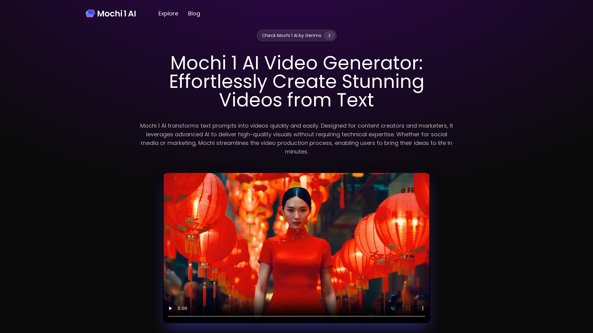 Mochi 1 AI screenshot