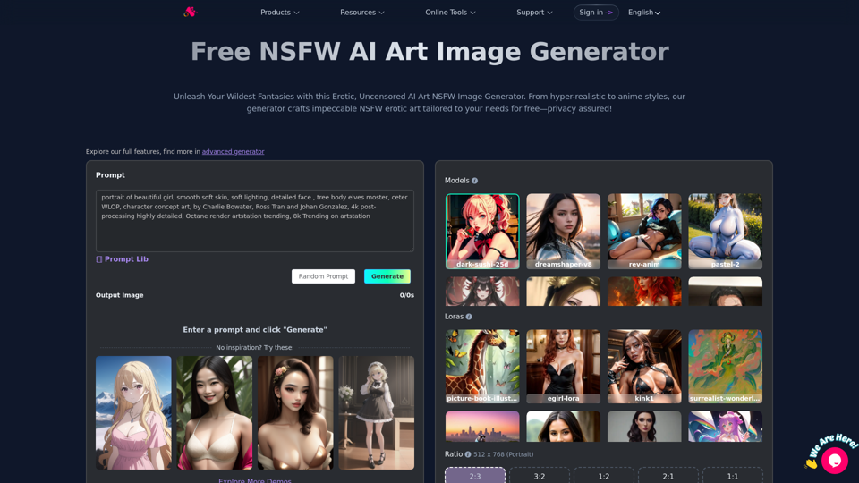 Free NSFW AI Art Image Generator (no sign-up, no limits)