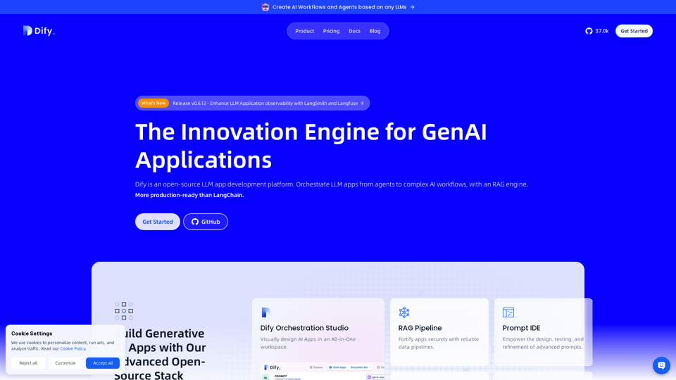Dify.AI · The Innovation Engine for Generative AI Applications screenshot