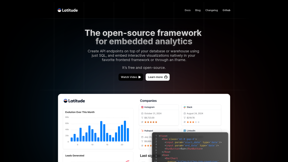 Latitude | Developer-first embedded analytics