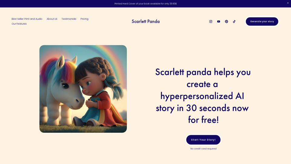 Scarlett Panda | Customized Short Stories App for Children