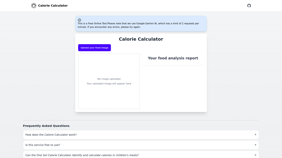 AI Calorie Calculator | Food Recognition