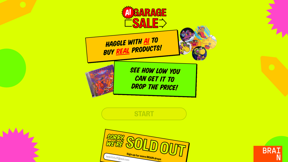 AI Garage Sale – Haggle with AI to buy real products