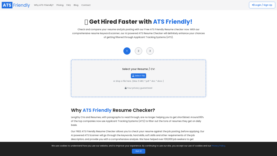 Free ATS Friendly Resume Checker | ATSFriendly.com
