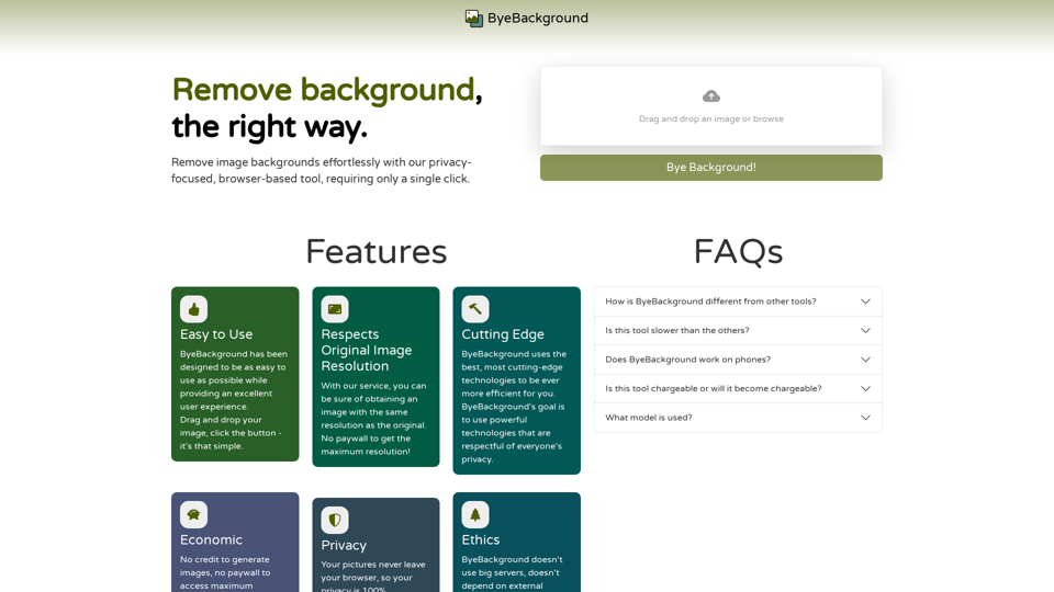 Remove Background from Image Privately for Free – ByeBackground