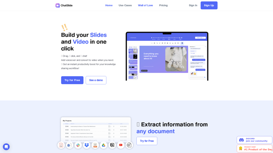 ChatSlide | Build your Slides and Videos from Documents in one click