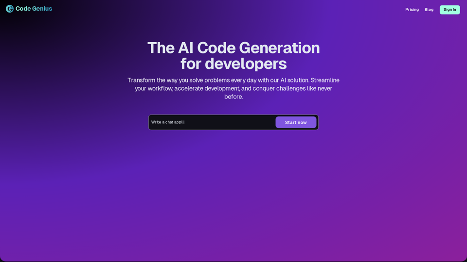 Code Genius | AI code generator for React, Vue JS, Tailwind CSS