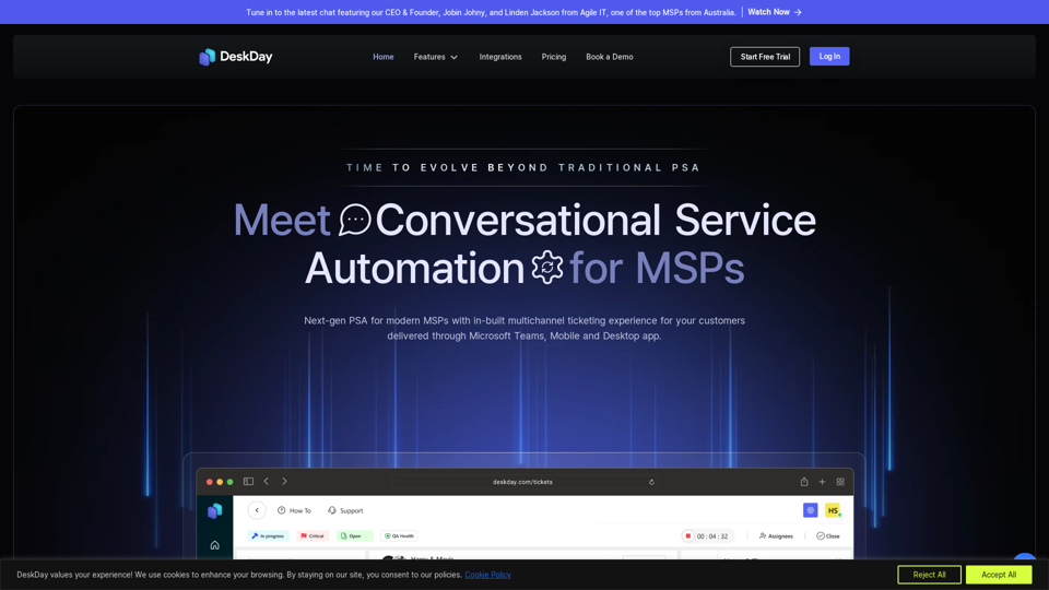 DeskDay | Conversational Service Automation (CSA) for MSPs