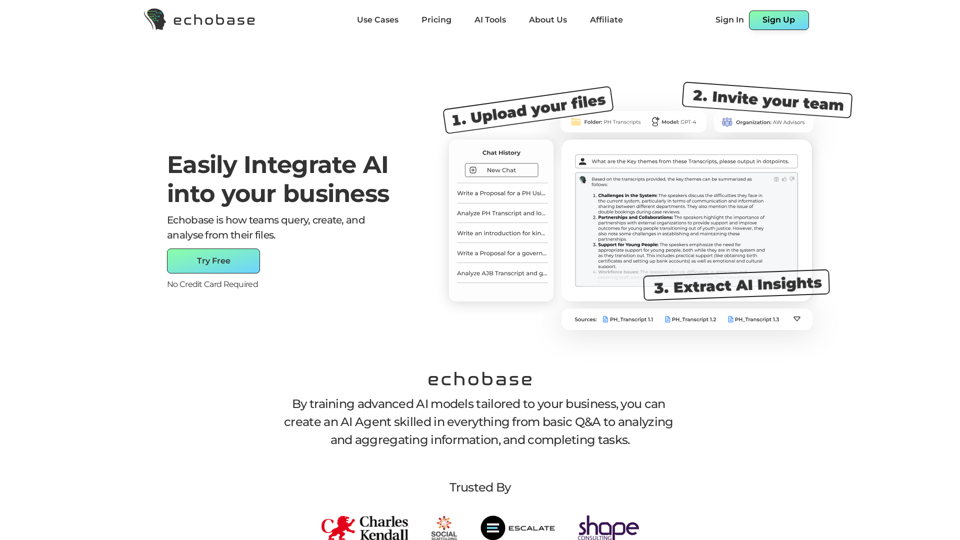 Echobase - Easily Integrate AI  into your business