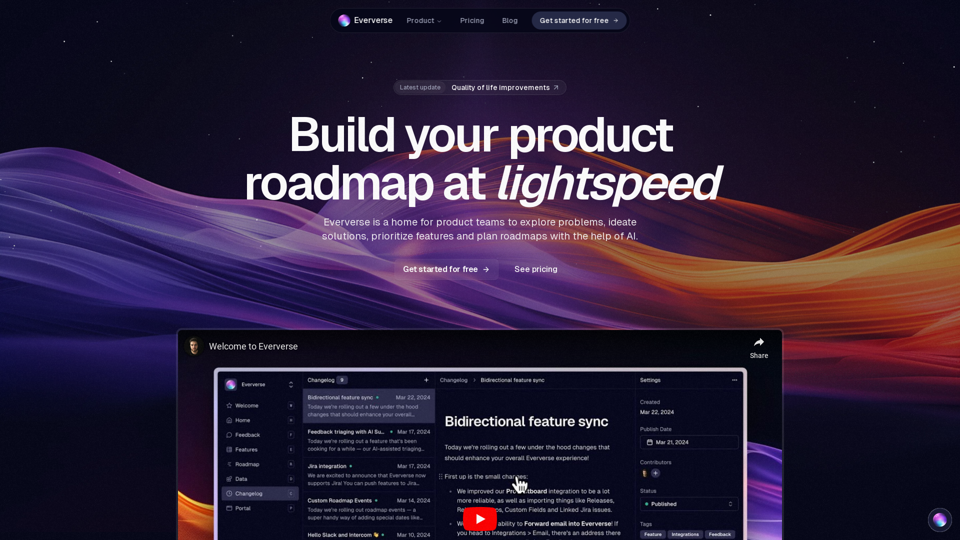 Build your product roadmap at lightspeed | Eververse