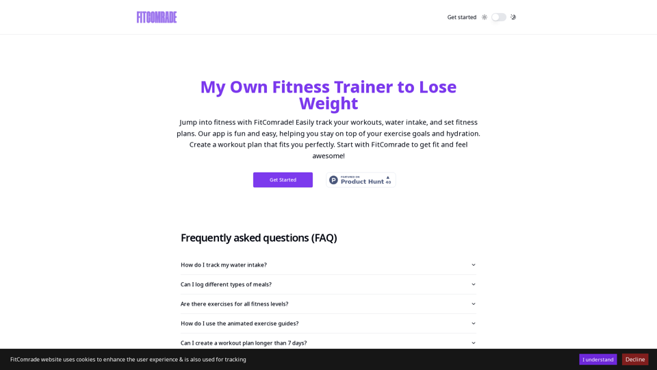 FitComrade | Your Personal Fitness Assistant with AI