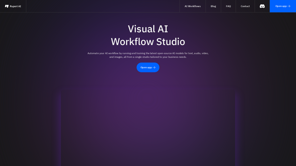 Visual AI Workflow Studio - getrupert.com