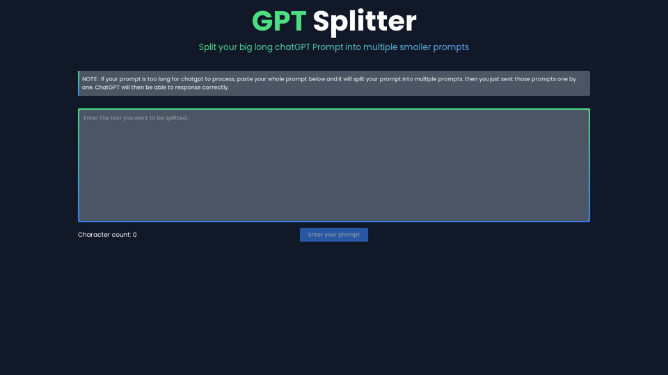 GPT Splitter screenshot