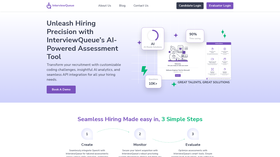 InterviewQueue | Online Assessment Software Platform | Online Assessment Tool | ChatGPT Integration for Evaluators