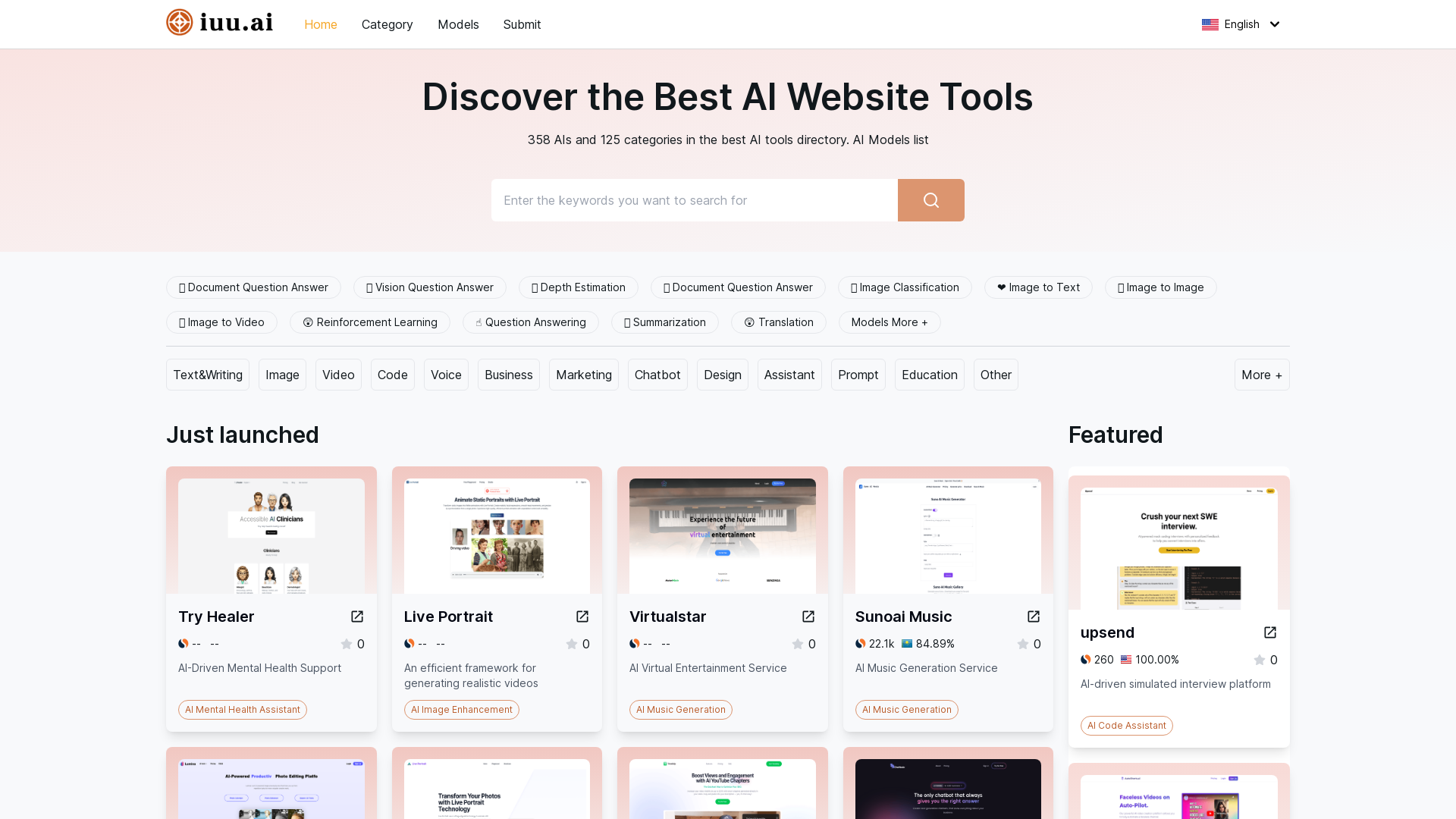 Best AI Tools Directory & AI Model Listings screenshot